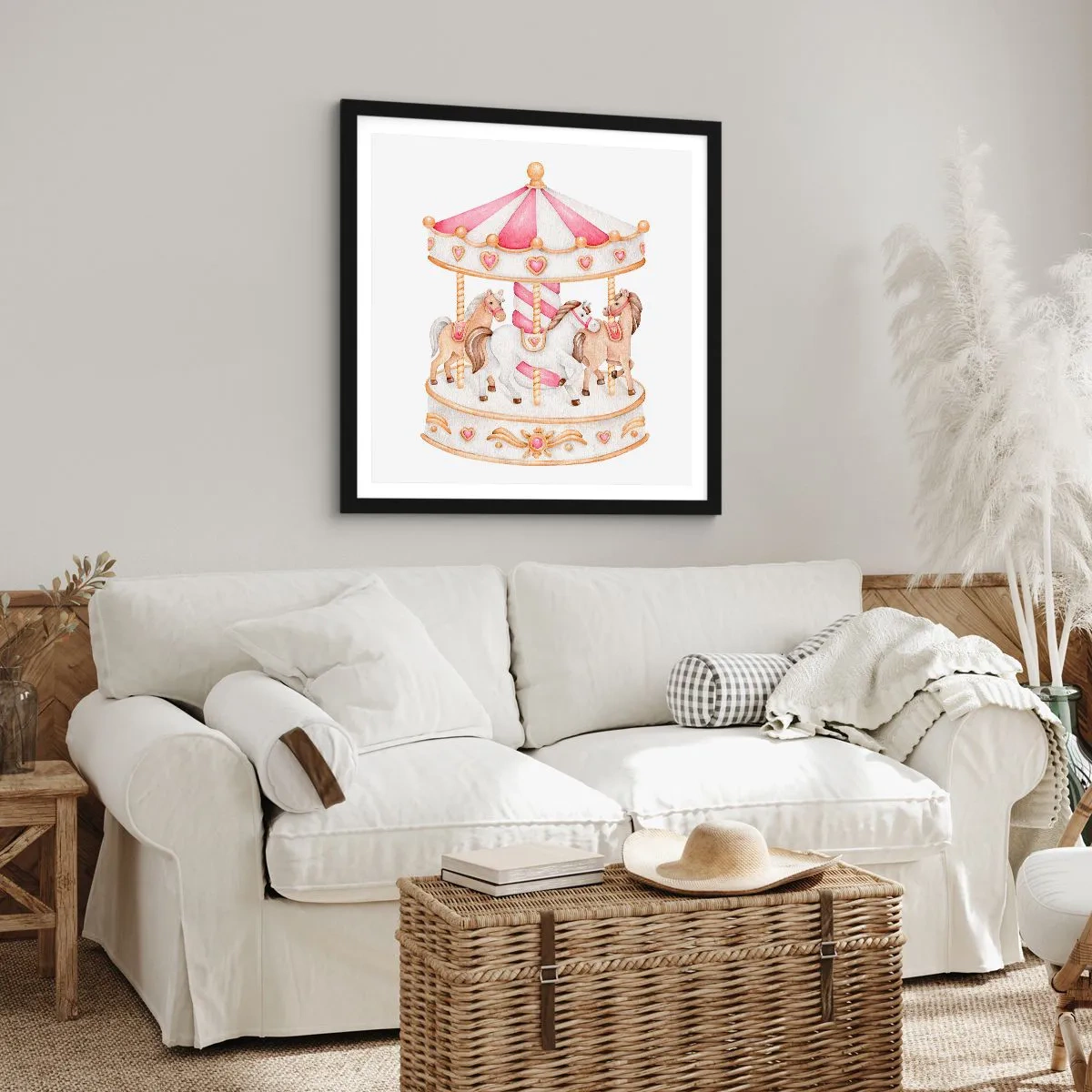 Plakat w czarnej ramie - Słodki świat dzieciństwa - 30x30 cm