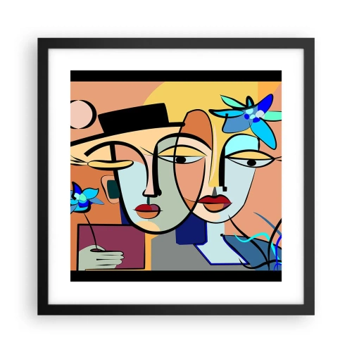 Plakat w czarnej ramie - Picassowskie randez vous - 40x40 cm