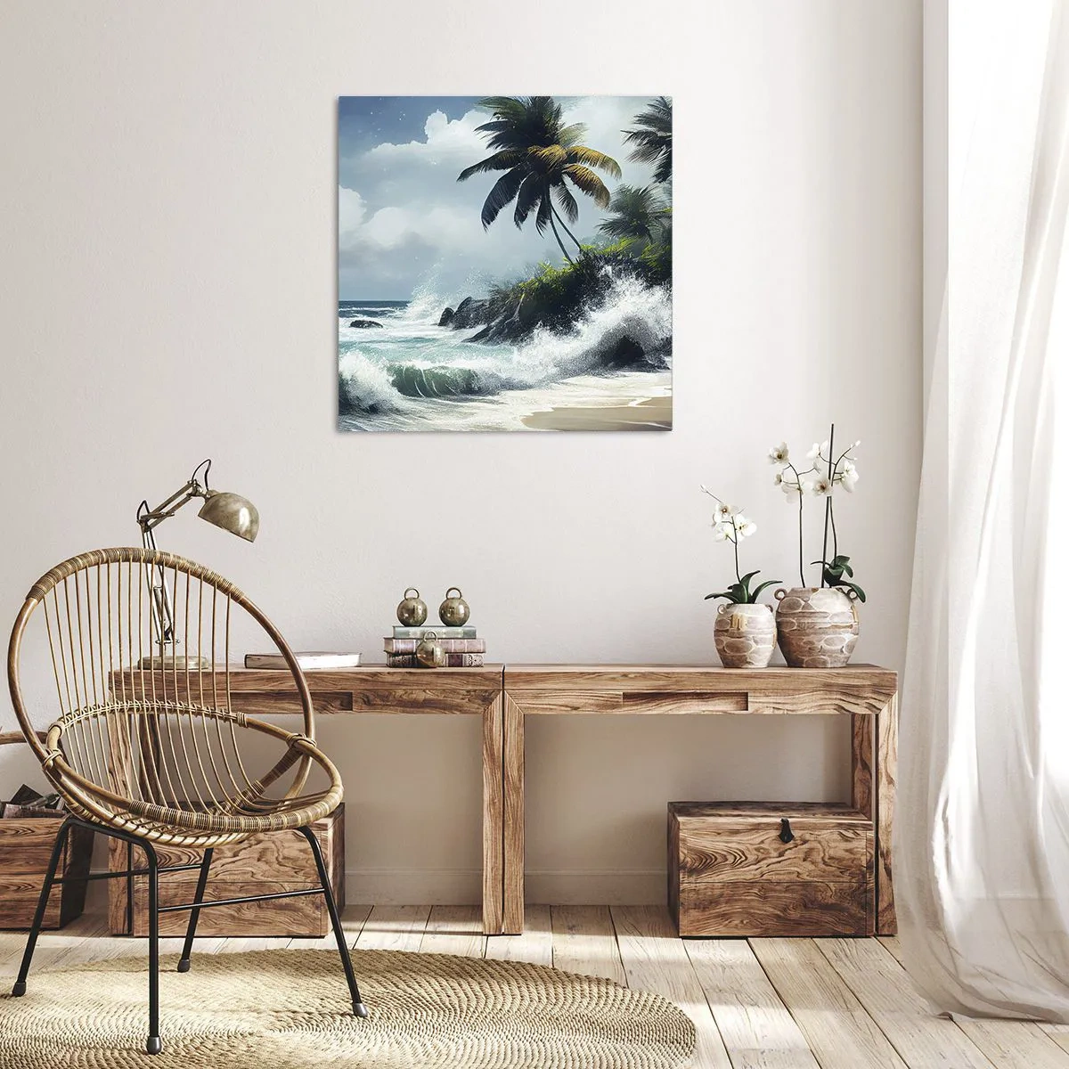 Obraz na płótnie - Na tropikalnym brzegu - 40x40 cm