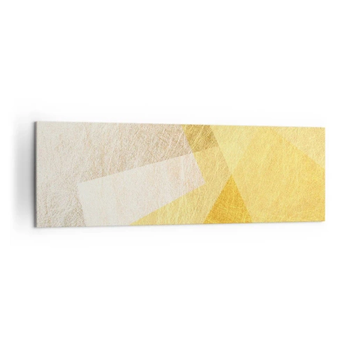 Obraz na płótnie - Geometryczne formy w złotych i jasnych odcieniach - 160x50cm - Pogoda geometrii - Nowoczesna dekoracja ścienna do salonu i sypialni ARTTOR