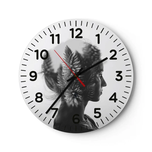 Zegar ścienny - Pani sosnowego lasu - 40x40 cm