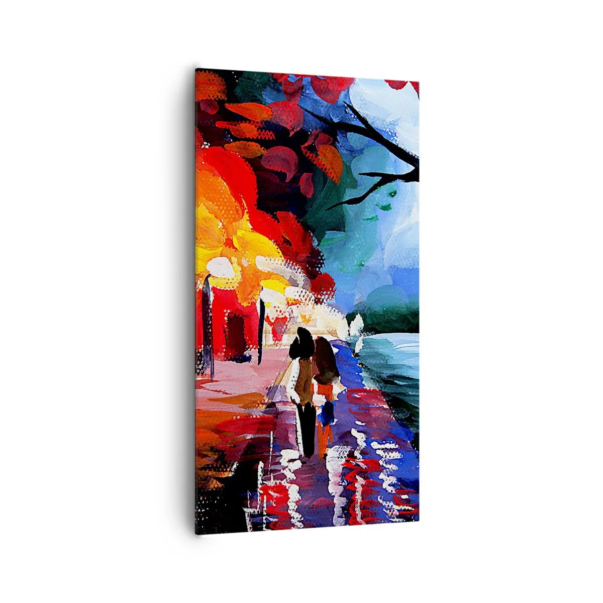 Obraz na płótnie - Płomienna jesień w parku - 65x120 cm