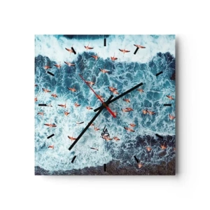 Zegar ścienny - Nadmorska parada - 40x40 cm