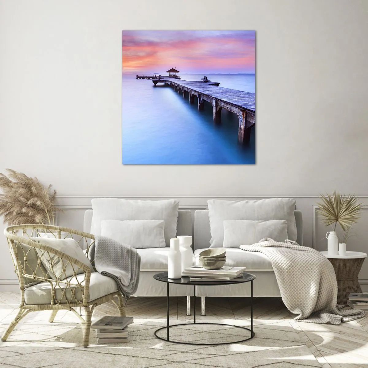 Obraz na szkle - Morze spokoju aż po horyzont - 70x70 cm