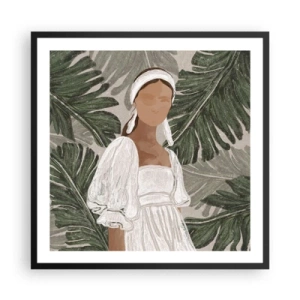 Plakat w czarnej ramie - Portret egzotyczny - 60x60 cm