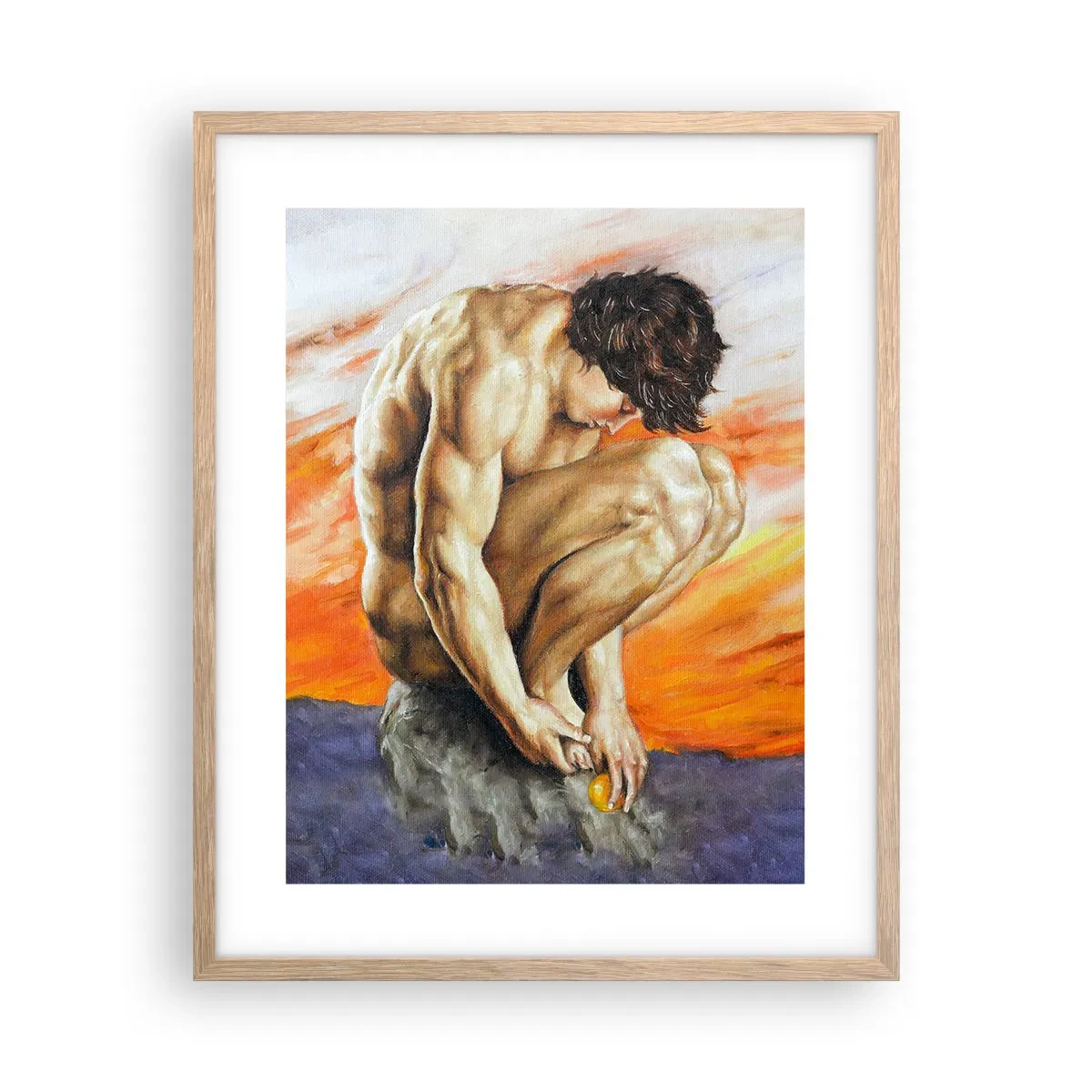 Plakat w ramie jasny dąb - Zatopiony w sobie - 40x50 cm