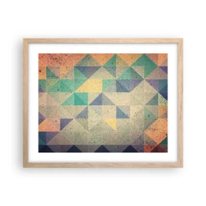 Plakat w ramie jasny dąb - Republika trójkątów - 50x40 cm