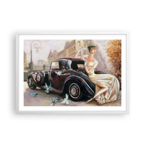 Plakat w białej ramie - Elegancja w stylu retro - 70x50 cm