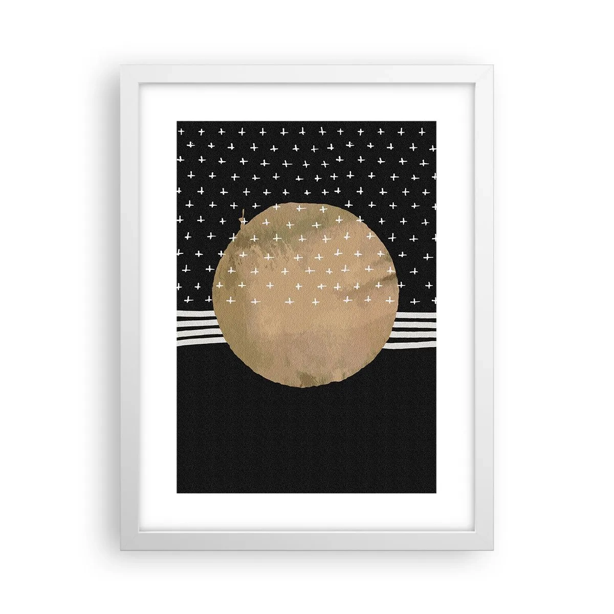 Plakat w białej ramie - Kompozycja: flaga galaktyki - 30x40 cm