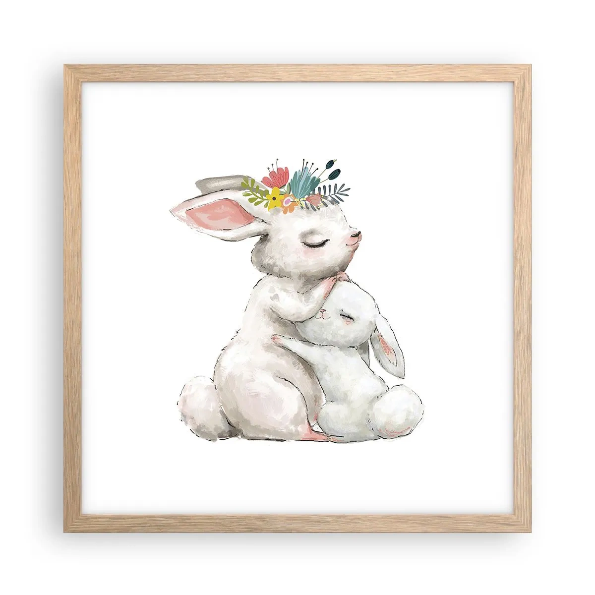 Plakat w ramie jasny dąb - Nie ma jak u mamy - 40x40 cm