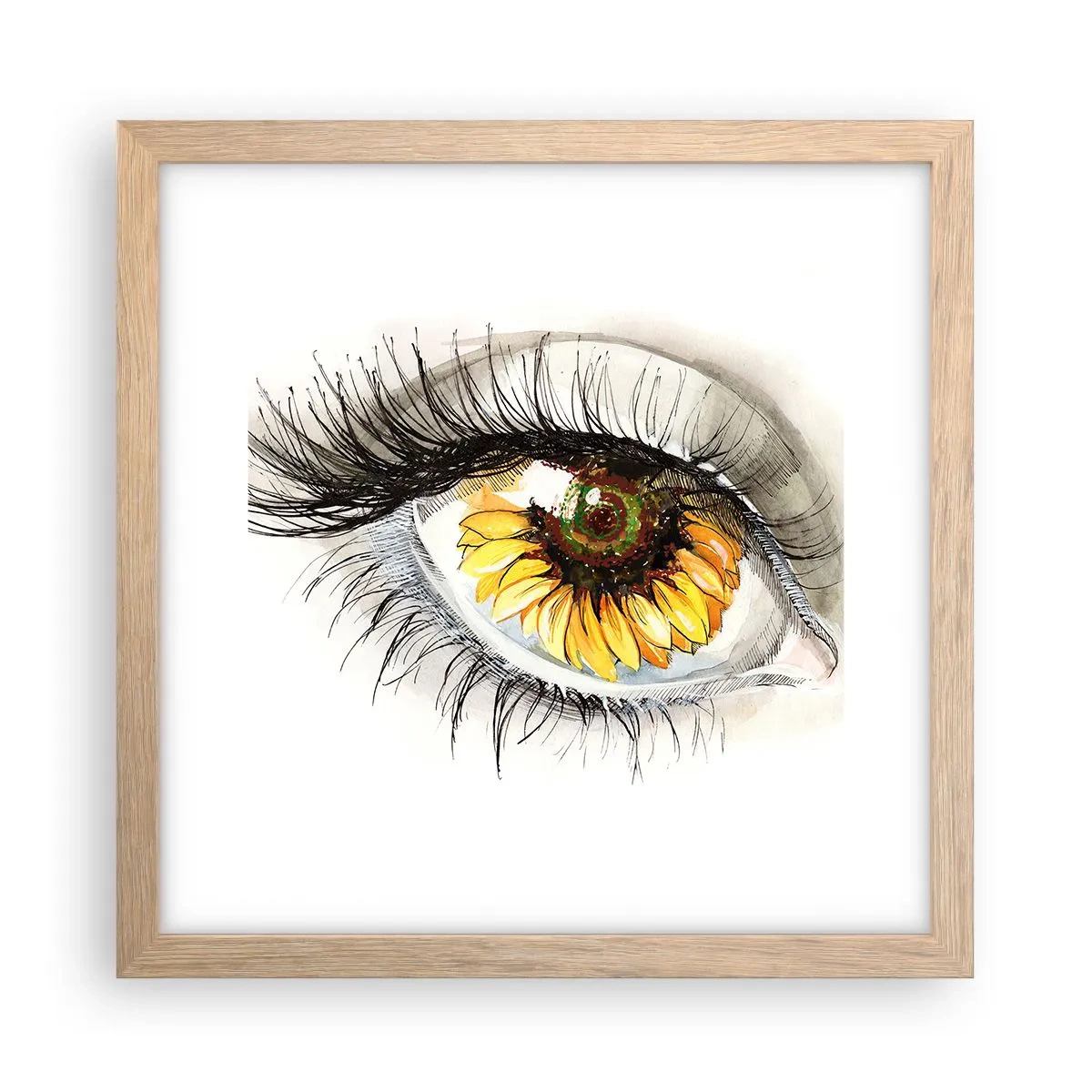 Plakat w ramie jasny dąb - Spojrzenie gorące jak lato - 30x30 cm