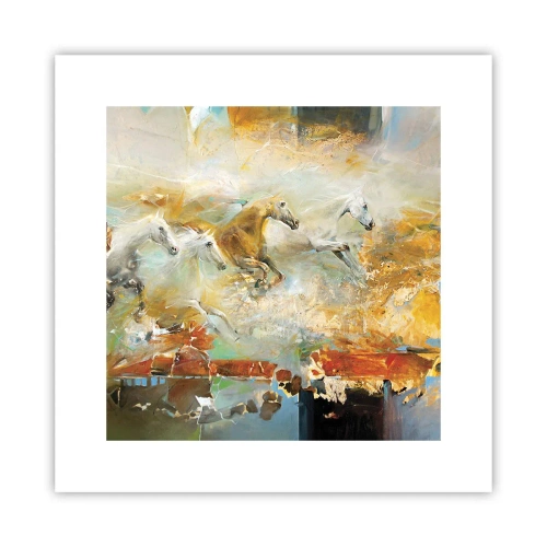 Plakat - Galopem przez światło - 30x30 cm