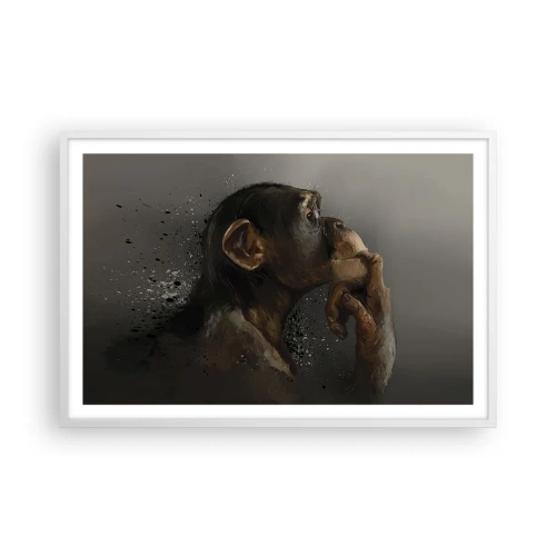 Plakat w białej ramie - Z pewnością myśliciel - 91x61 cm
