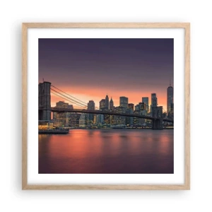 Plakat w ramie jasny dąb - Zatopione w  liliowej ciszy - 50x50 cm