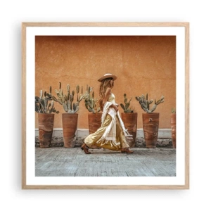 Plakat w ramie jasny dąb - W stylu hippie - 60x60 cm