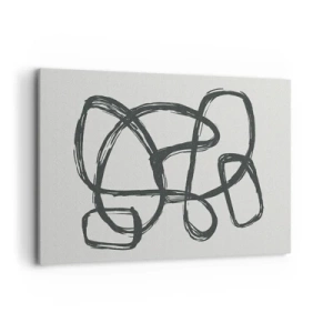 Obraz na płótnie - Abstrakcyjne linie tworzące swobodne kształty na jasnym tle - 120x80cm - Zapętlona abstrakcja - Nowoczesna dekoracja ścienna do salonu, kuchni i sypialni ARTTOR