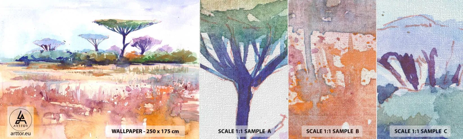 Fototapeta Próbka Premium Canvas - Kolory sawanny - Krajobraz, Sawanna, Afryka - 100x30 cm