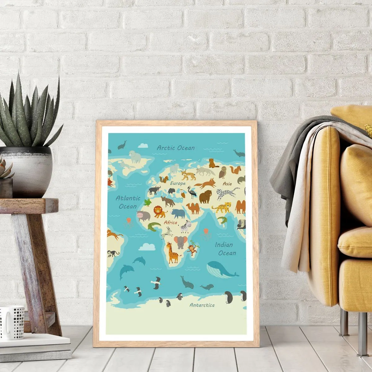 Plakat w ramie jasny dąb - Dobrzy sąsiedzi - 30x40 cm