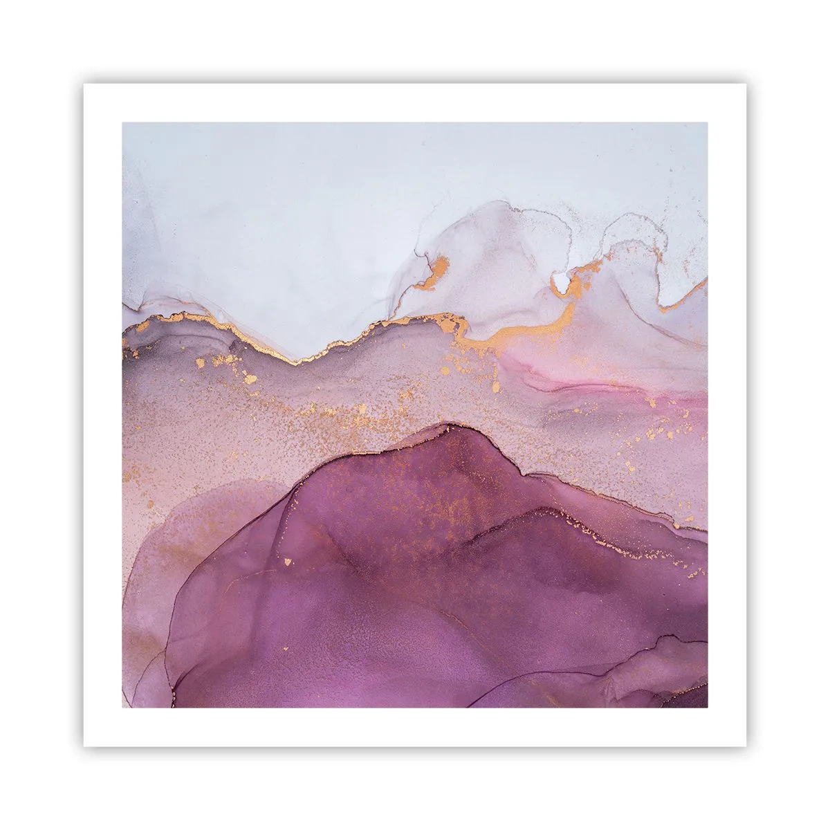 Plakat - Fale lila i fioletu - 60x60 cm