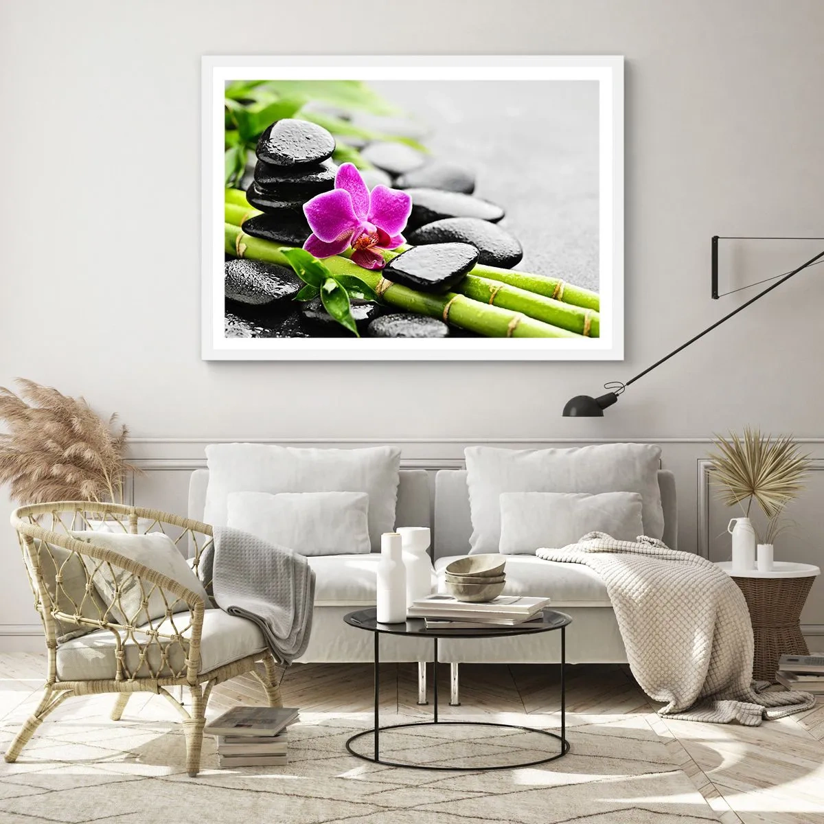 Plakat w białej ramie - W spokojnej równowadze - 70x50 cm