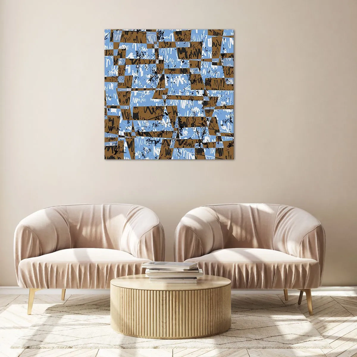 Obraz na szkle - Nieludowa wycinanka - 60x60 cm