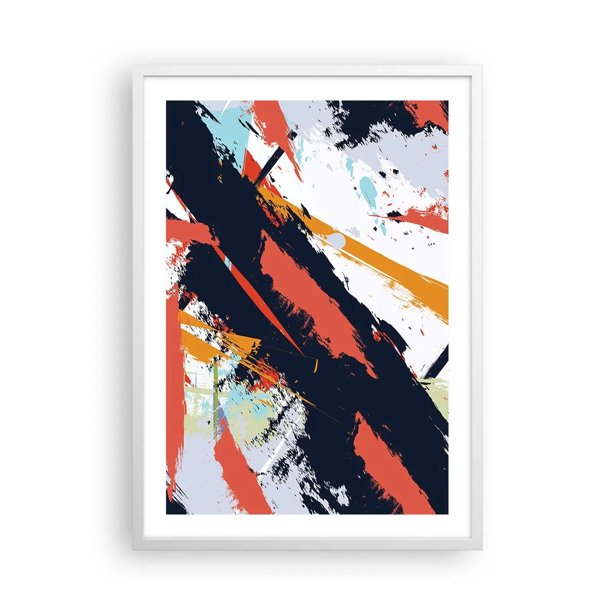 Plakat w białej ramie - Kompozycja dynamiczna - 50x70 cm