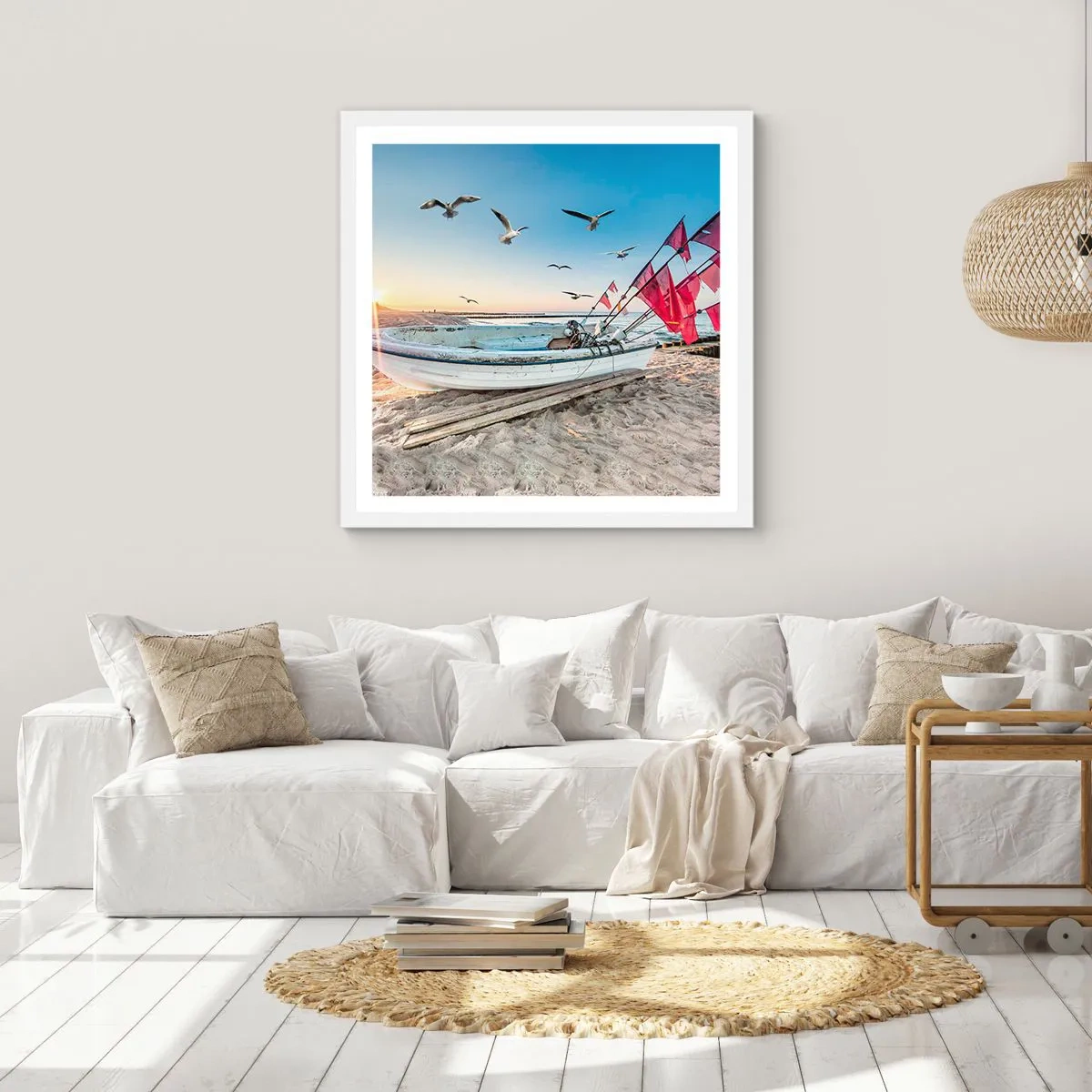 Plakat w białej ramie - Zasłużony odpoczynek - 30x30 cm