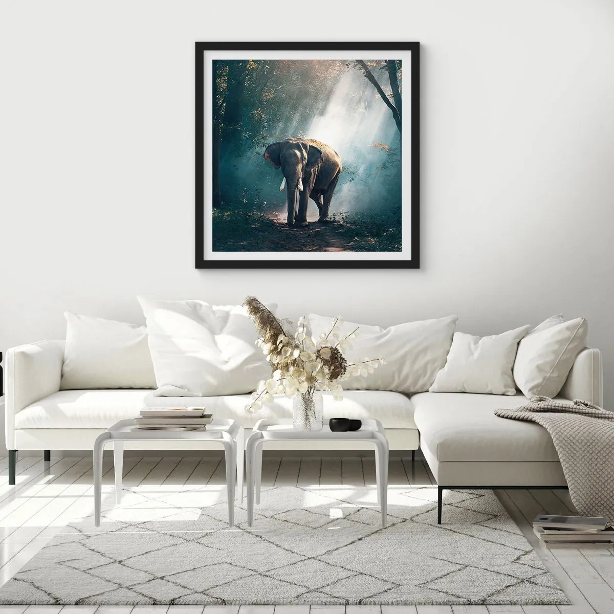 Plakat w czarnej ramie - Spokojna przechadzka - 60x60 cm