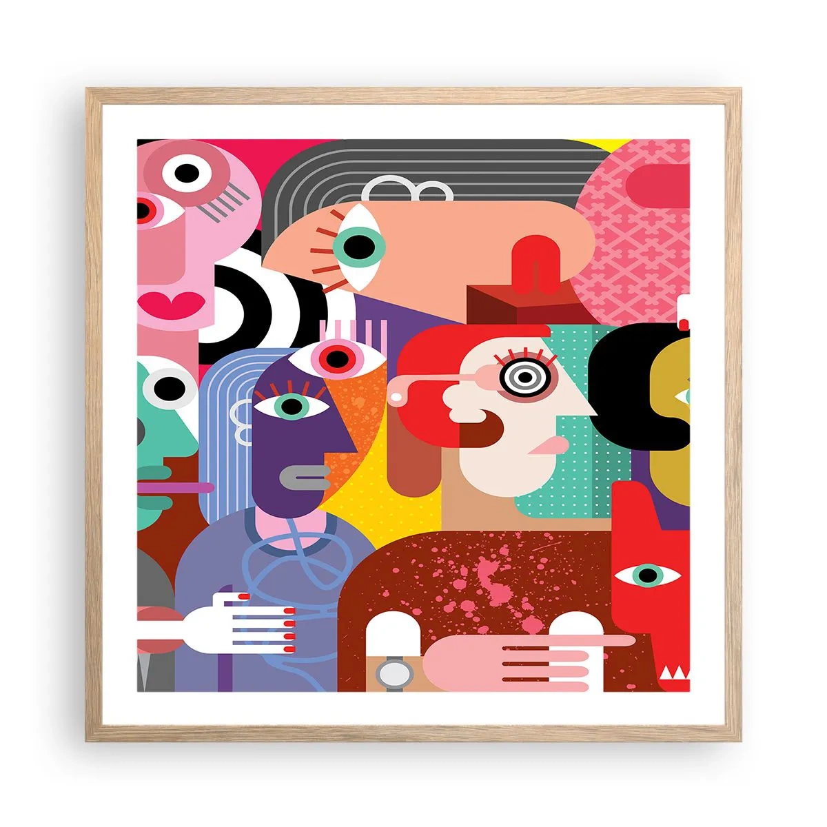 Plakat w ramie jasny dąb - My od pana Picassa - 60x60 cm