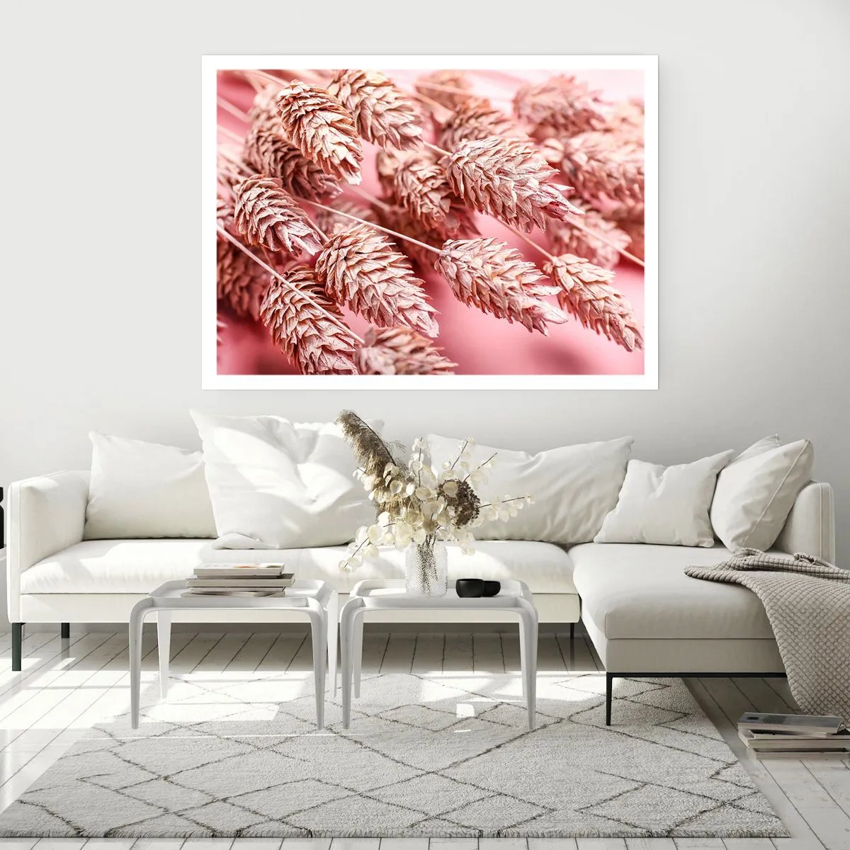 Plakat - Kwietna kaskada w różu - 40x30 cm