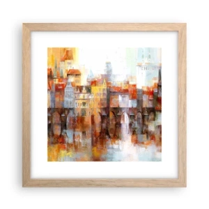 Plakat w ramie jasny dąb - Pod mostem też pięknie - 30x30 cm