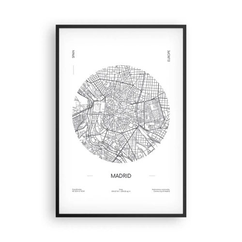Plakat w czarnej ramie - Anatomia Madrytu - 61x91 cm