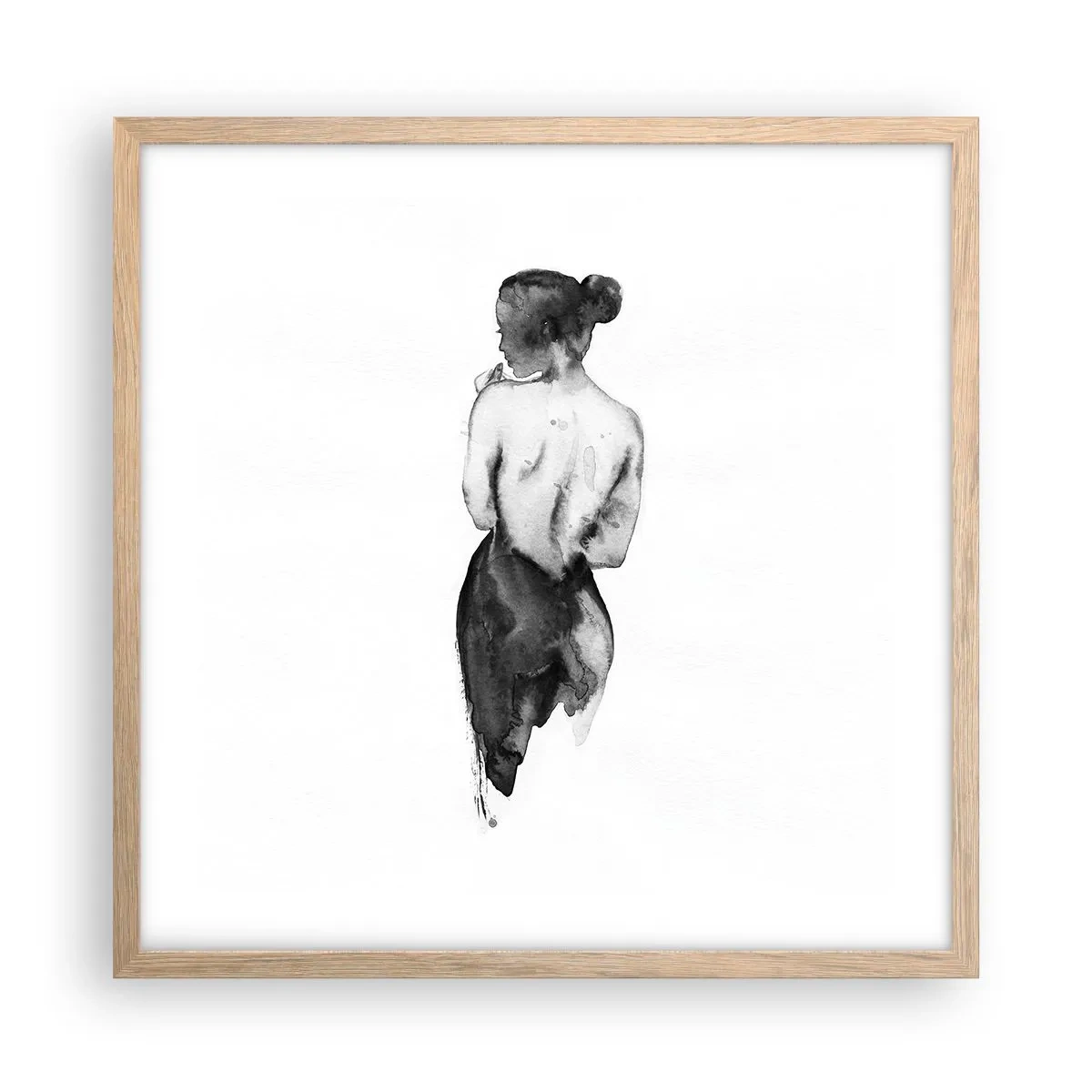 Plakat w ramie jasny dąb - Przy niej świat znika - 50x50 cm