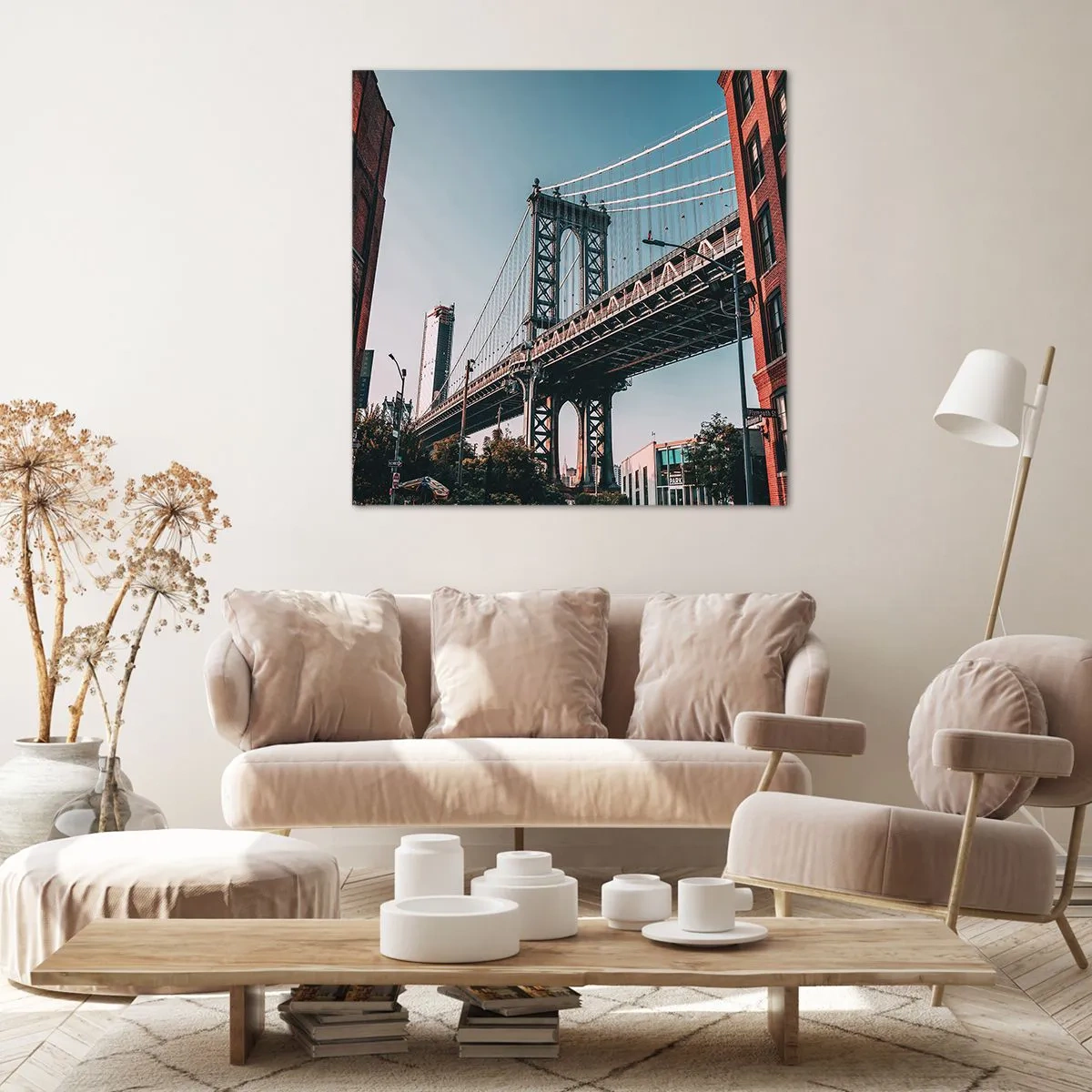 Obraz na płótnie - Nad falami miasta - 70x70 cm