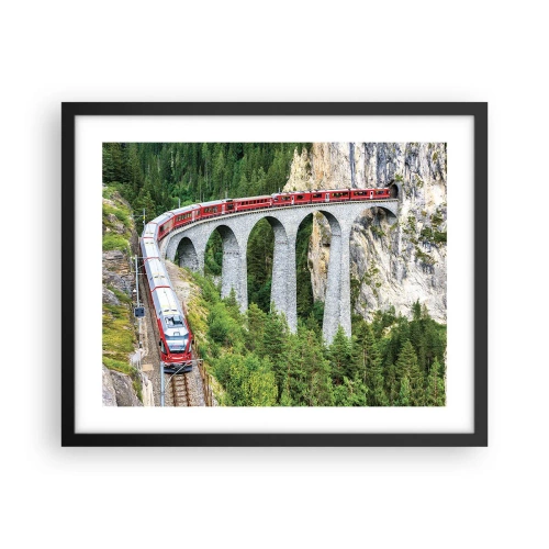 Plakat w czarnej ramie - Kolej na górskie widoki - 50x40 cm