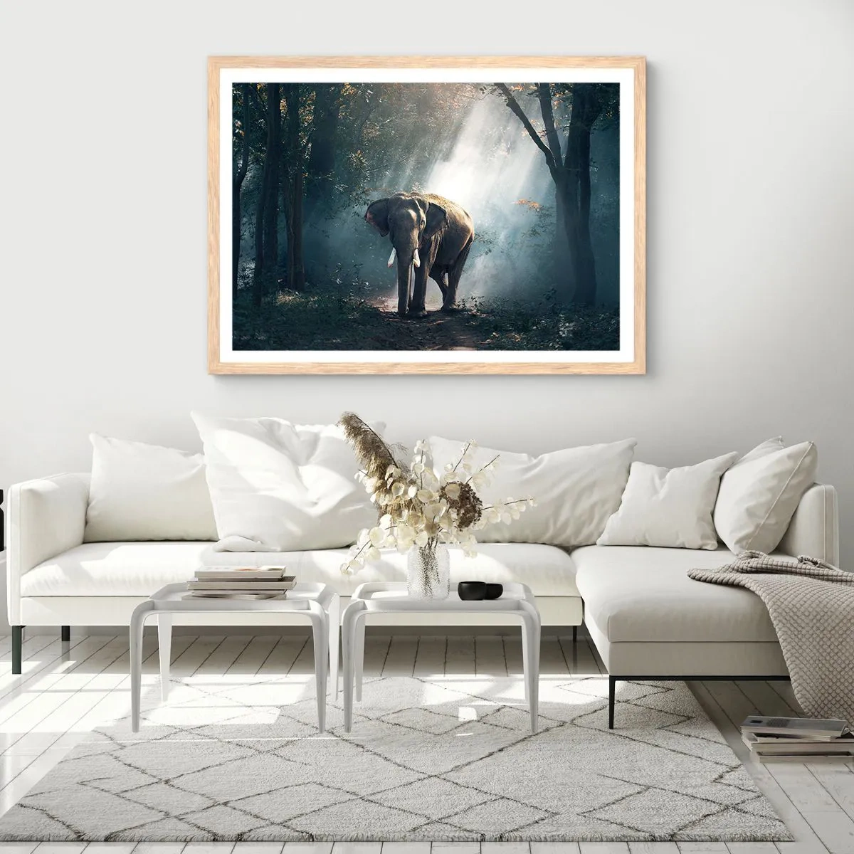 Plakat w ramie jasny dąb - Spokojna przechadzka - 50x40 cm