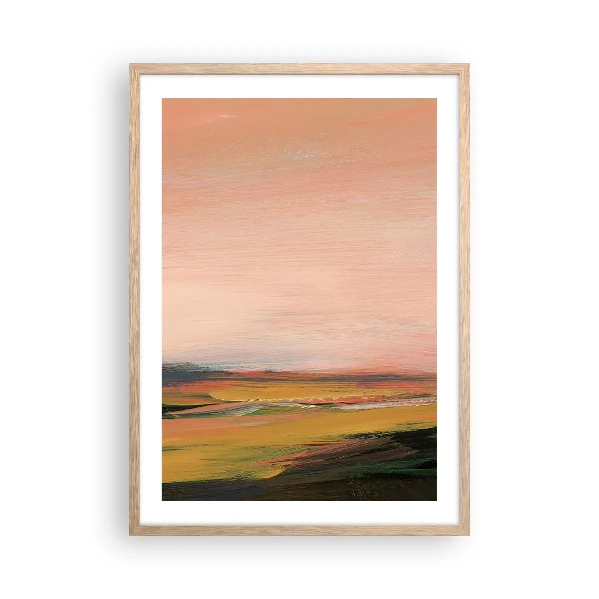 Plakat w ramie jasny dąb - W różowej tonacji - 50x70 cm