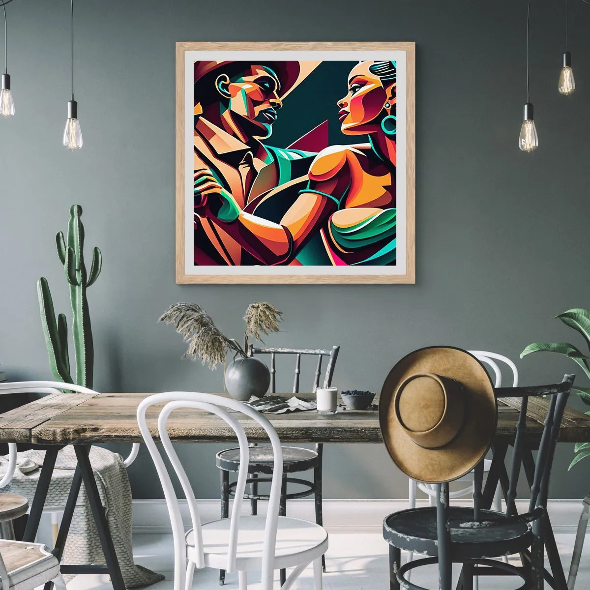 Plakat w ramie jasny dąb - W rytmie serca - 50x50 cm