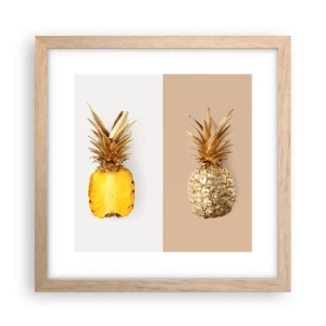 Plakat w ramie jasny dąb - Ananas dla nas - 30x30 cm