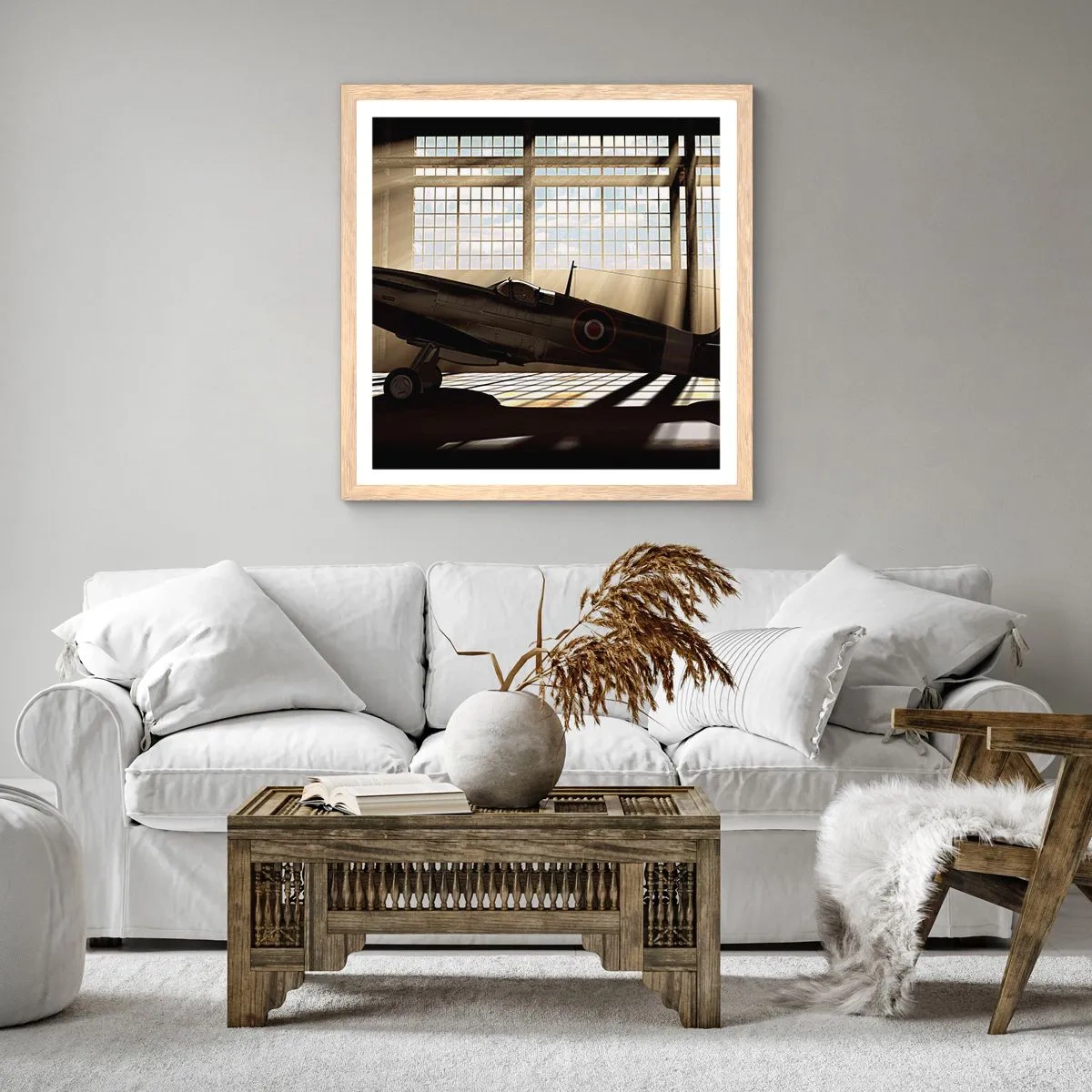 Plakat w ramie jasny dąb - Odpoczynek wojownika - 30x30 cm