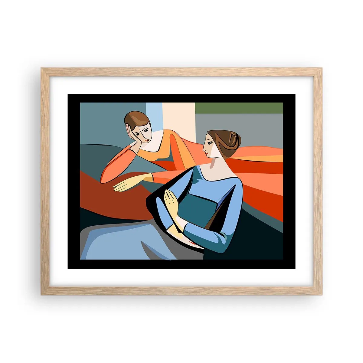 Plakat w ramie jasny dąb - Chwila zwierzeń - 50x40 cm