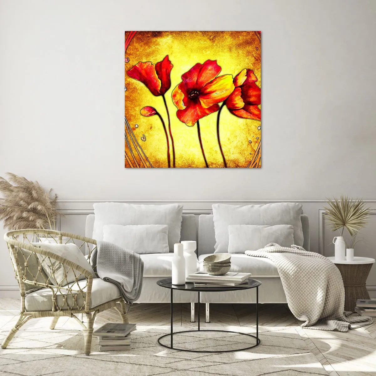 Obraz na szkle - W secesyjnej dekoracji - 30x30 cm