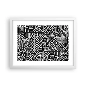 Plakat w białej ramie - Kompozycja prekolumbijska - 40x30 cm