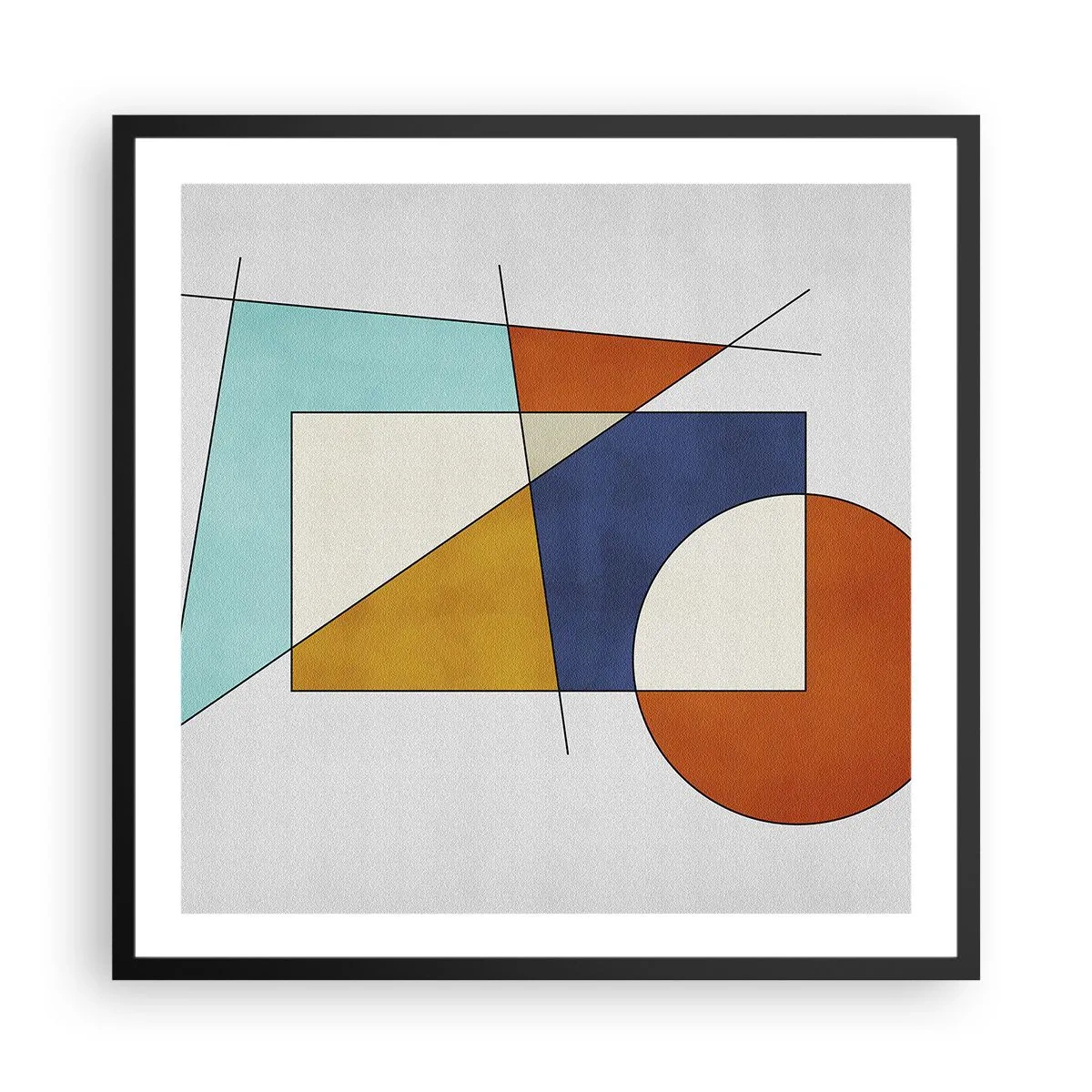 Plakat w czarnej ramie - Abstrakcja: modernistyczna zabawa - 60x60 cm