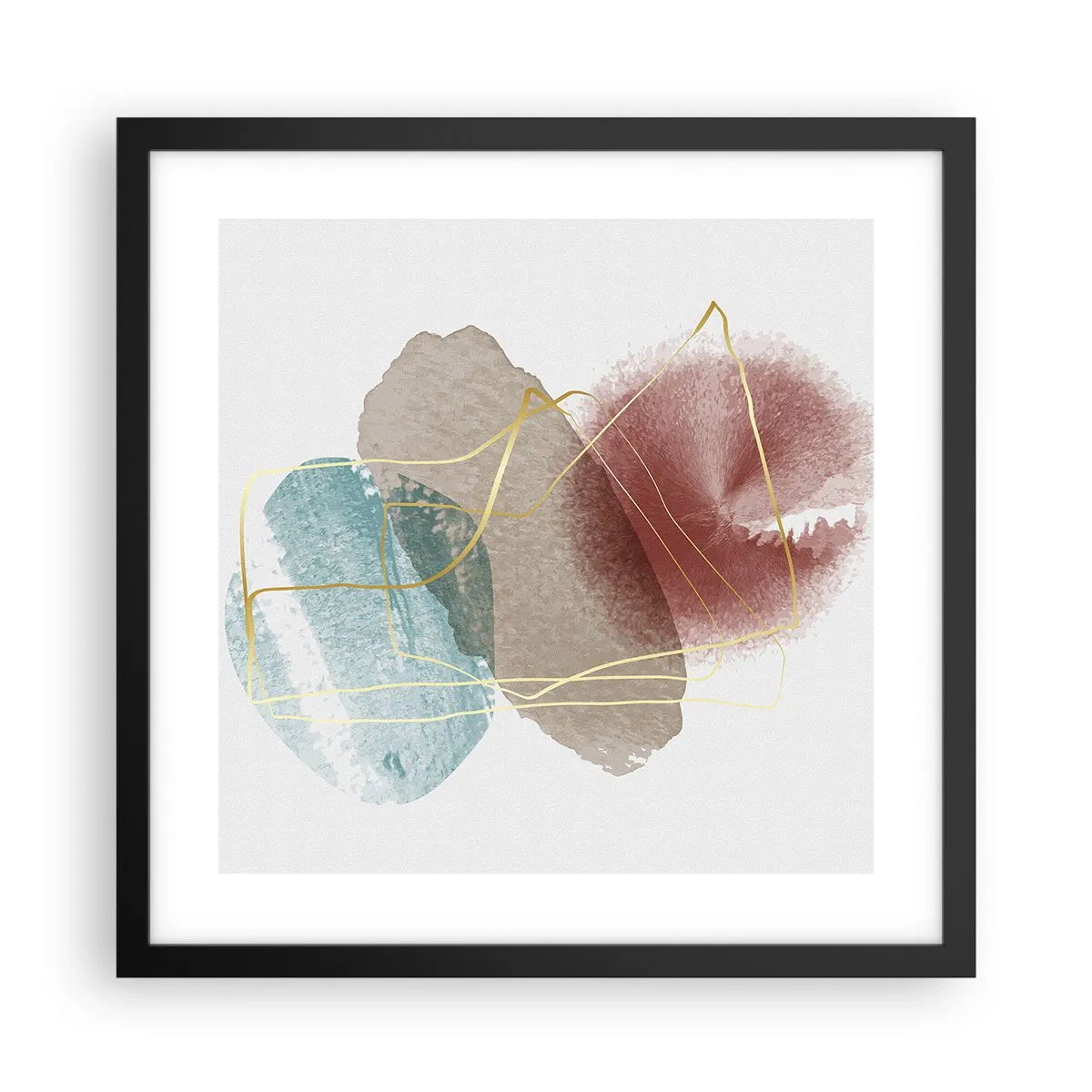 Plakat w czarnej ramie - Korale przestrzeni - 40x40 cm