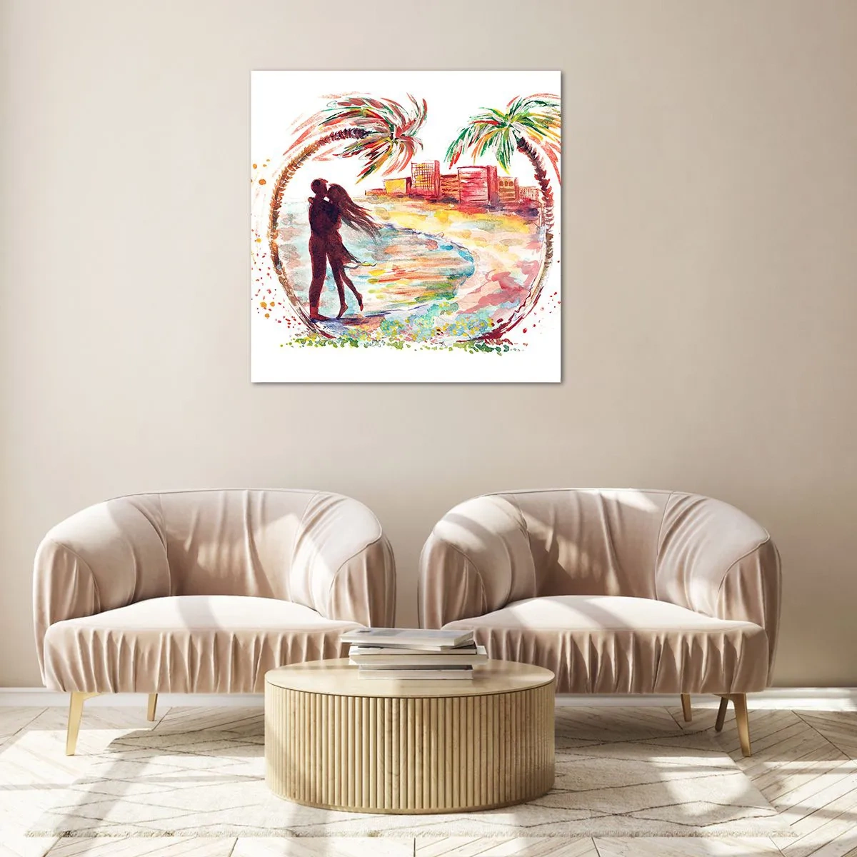 Obraz na szkle - Romantyczne wakacje - 60x60 cm