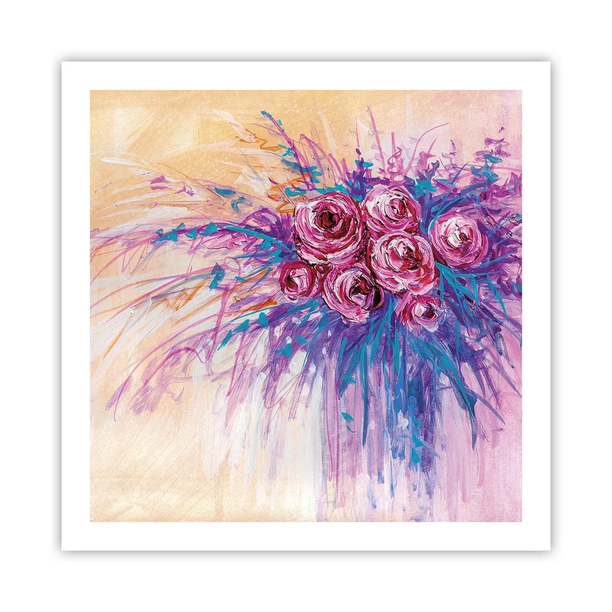 Plakat - Różana fontanna - 60x60 cm