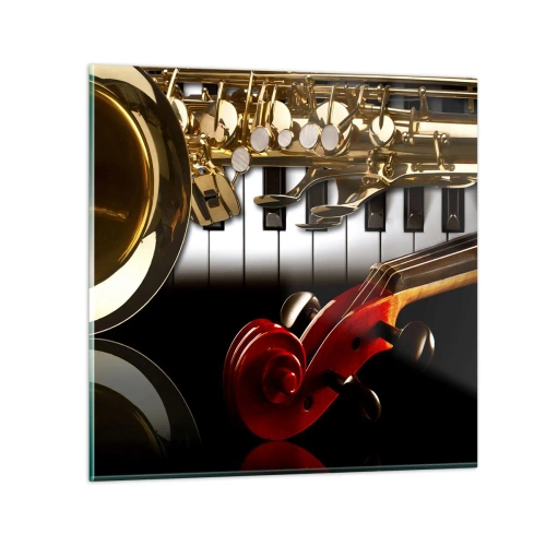 Obraz na szkle - Blacha, drewno i kość słoniowa - 50x50 cm