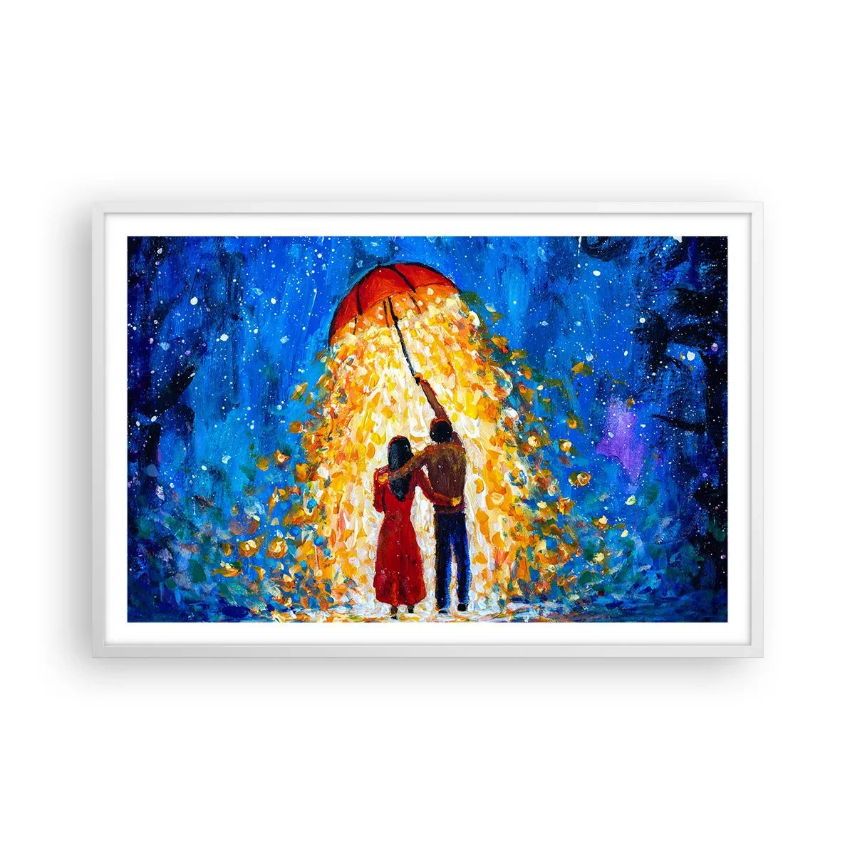 Plakat w białej ramie - Magia deszczowego wieczoru? - 91x61 cm