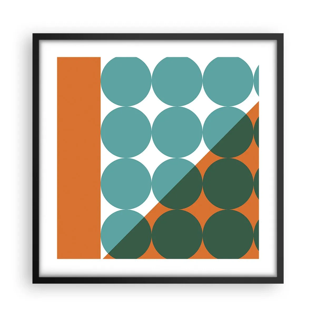 Plakat w czarnej ramie - W górę i na skos - 50x50 cm